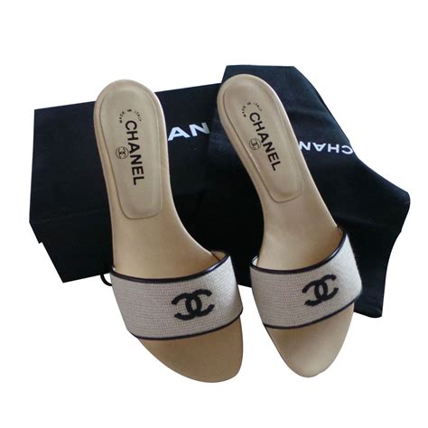 beige chanel mules|Chanel mules.